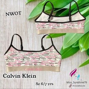 Calvin Klein NWOT - Sz 6/7 yrs - bralette adjustable straps